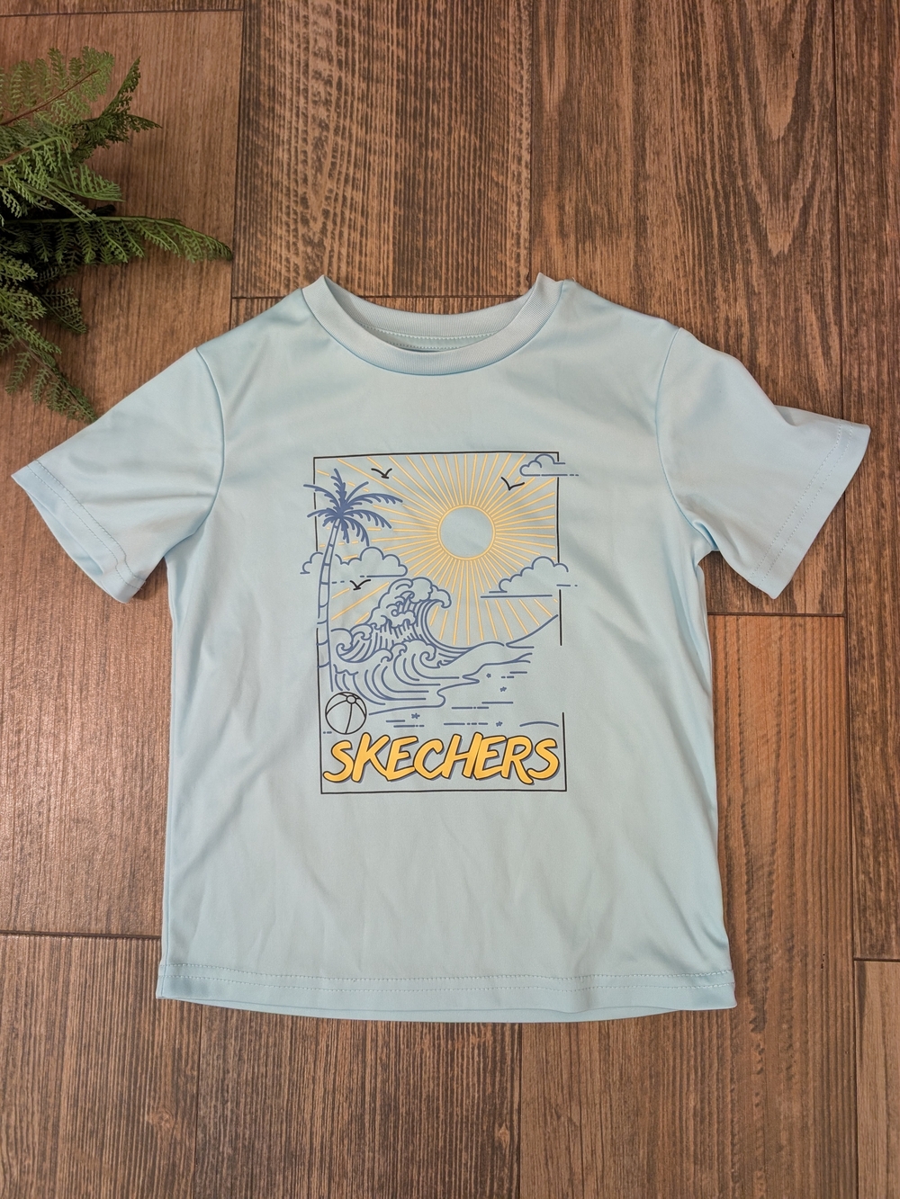 Skechers Light Blue Sunset Beach Graphic Tee